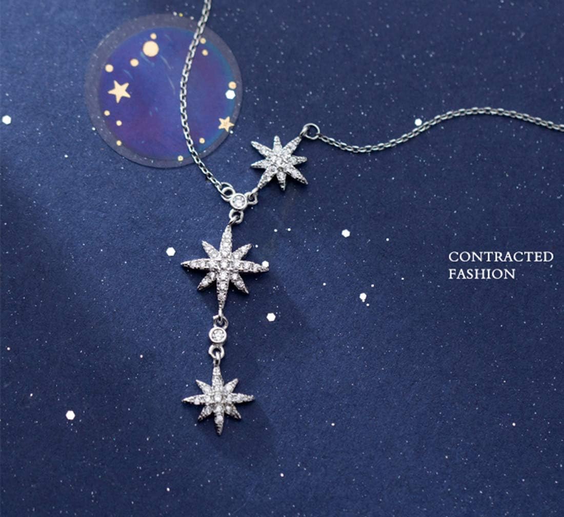 SLUYNZ CZ Star Y Necklace for Women Teens 925 Sterling Silver Star Choker Necklace Chain Pendant Necklace - Image 4
