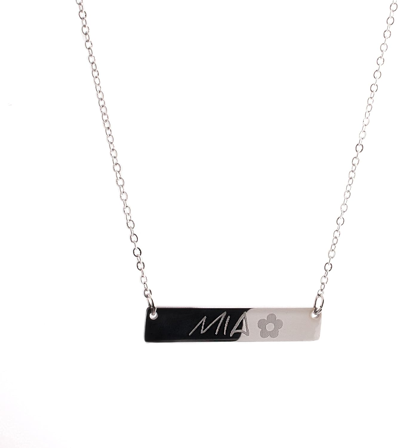 Petite Boutique Personalized Name Bar Necklace 16K Gold Silver Rose Gold Plated Dainty Diamond Machine Engraving Bridesmaid Best Graduation Day Gift