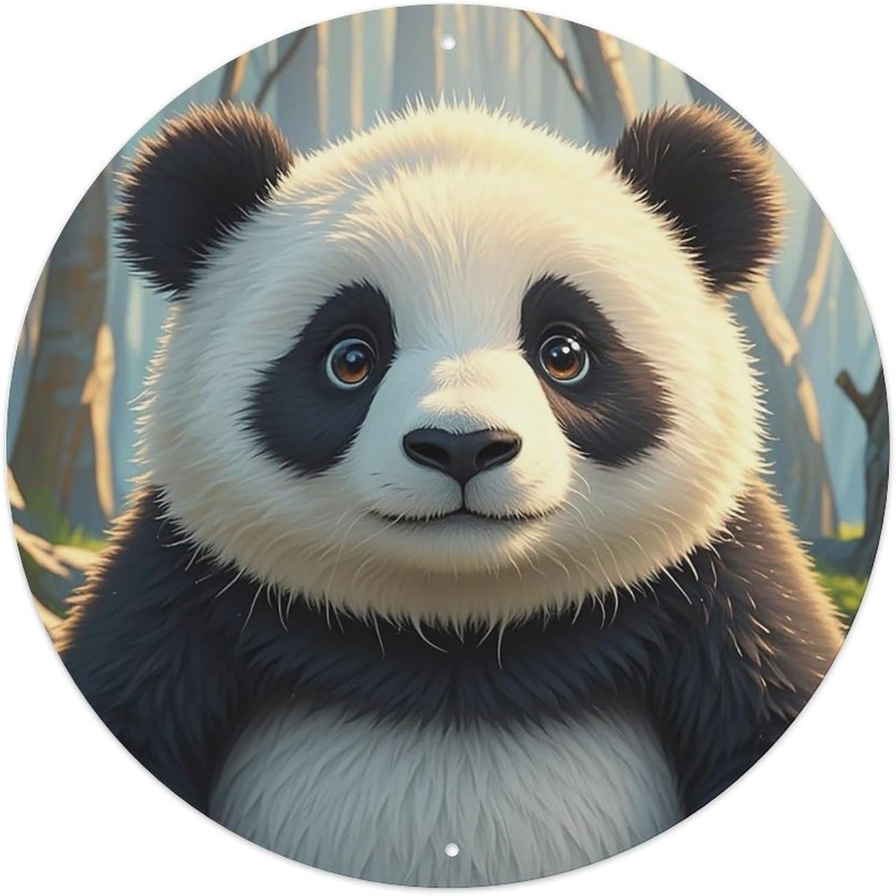 Anime Panda Wall Art Decor Tin Sign