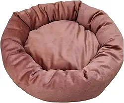 Caminha De Pelúcia Pet Redonda Para Cachorros E Gatos (Marrom)