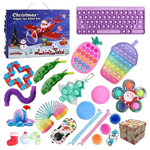 2021 Christmas Countdown Adventskalender Figetsss Spielzeug-Sets,Fidget Spielzeug Set,für Zuhause, Schule, Büro, Party, Eltern-Kind-Spiel (25PCs B)