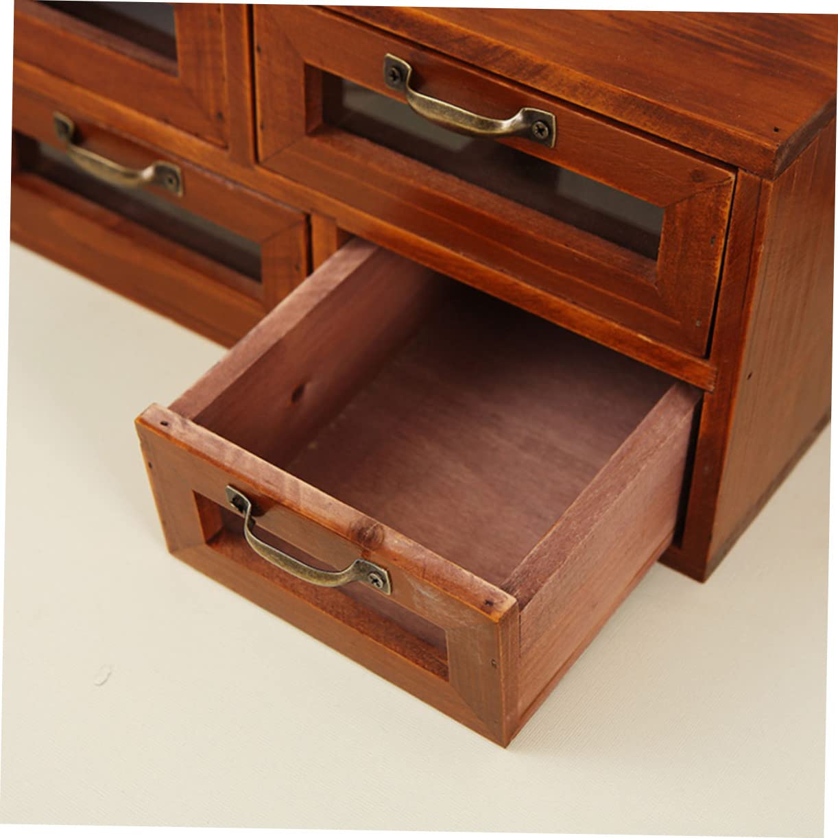 Housoutil Caja de Madera Vintage con Cuatro Cajones, Doble Capa para Joyas