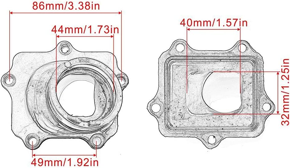 1Pcs Motorcycle Carburetor Adapter Intake Manifold for Yamaha YZ250 2002-2018 YZ250 YZ250X 2016-2018 YZ 250 250X 5NX-13565-00