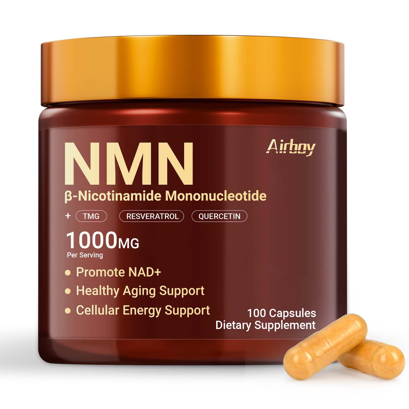 Airboy NMN Supplement 1000mg, 4-in-1 NAD+ Supplement