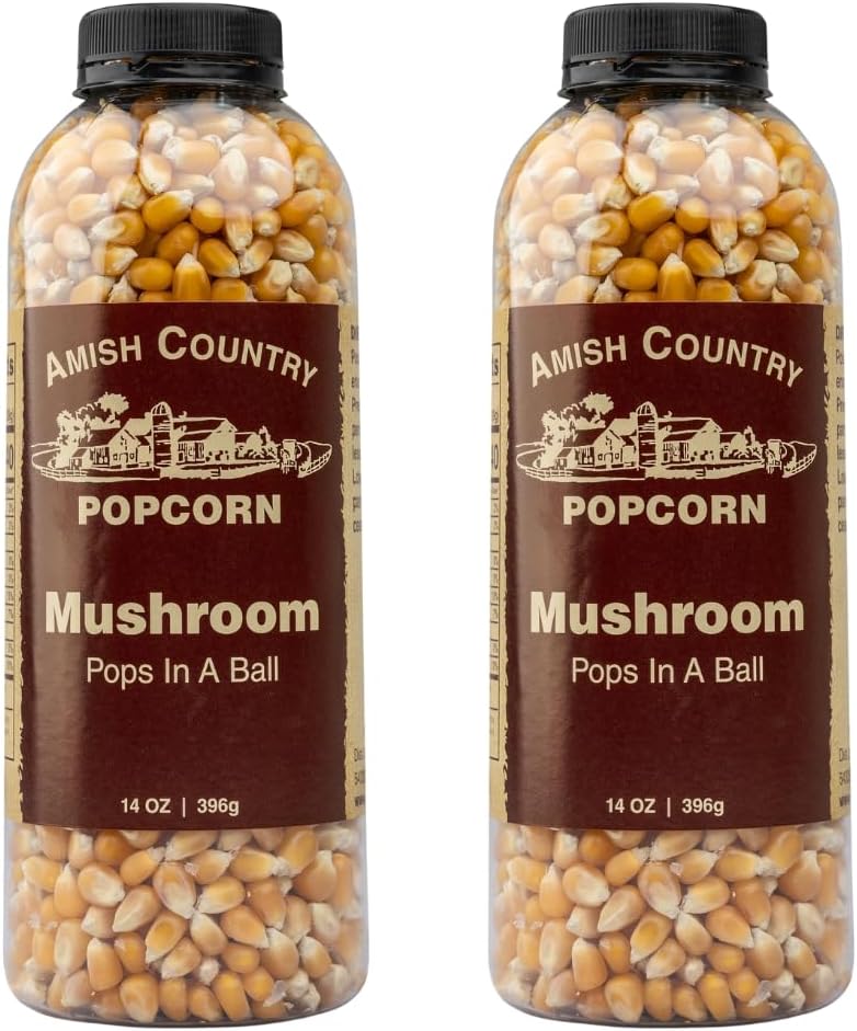 Amish Country Popcorn | 2-14 oz Bottles | Mushroom Popcorn Kernels | Old Fashioned, Non-GMO and Gluten Free (2-14 oz Bottles)
