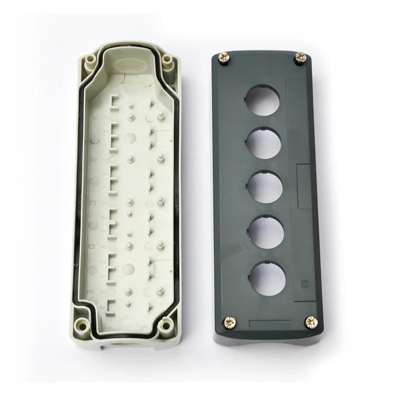 FXPCGZISH SBX05 グレー 直径22mm 5穴プッシュボタンスイッチコントロールボックスケース