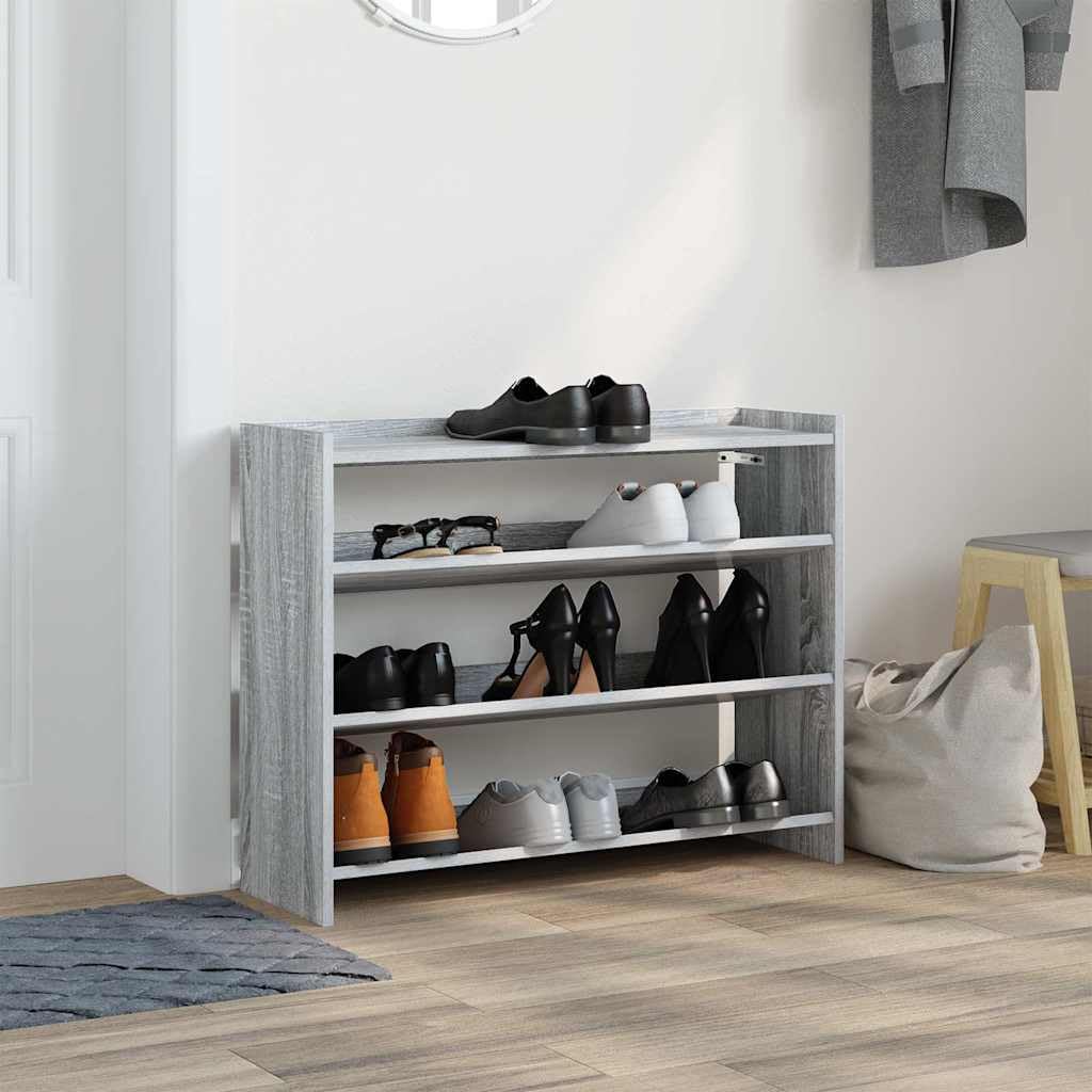 Regał na buty Sonoma z materiału drewnopochodnego, 80 x 25 x 62 cm, wąska szafka na buty z dużą ilością miejsca do przechowywania i górną półką, do korytarza, przedpokoju, sypialni, zajmuje