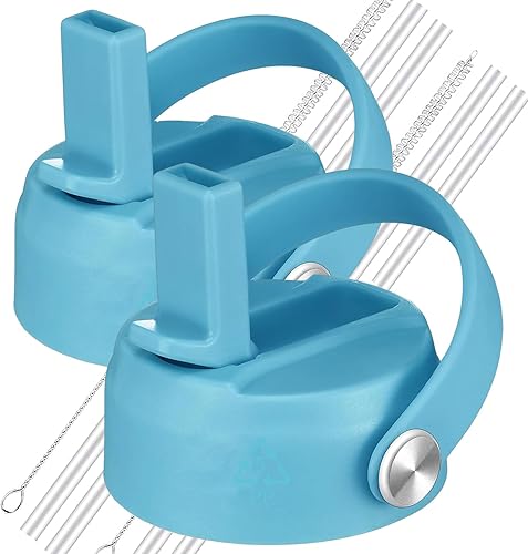 Miniatura 10 de Tapa con pajita para termo hidráulico, tapas con pajita compatibles con termo hidráulico de boca ancha de 12/18/20/32/40 oz, tapa de bebida a prueba