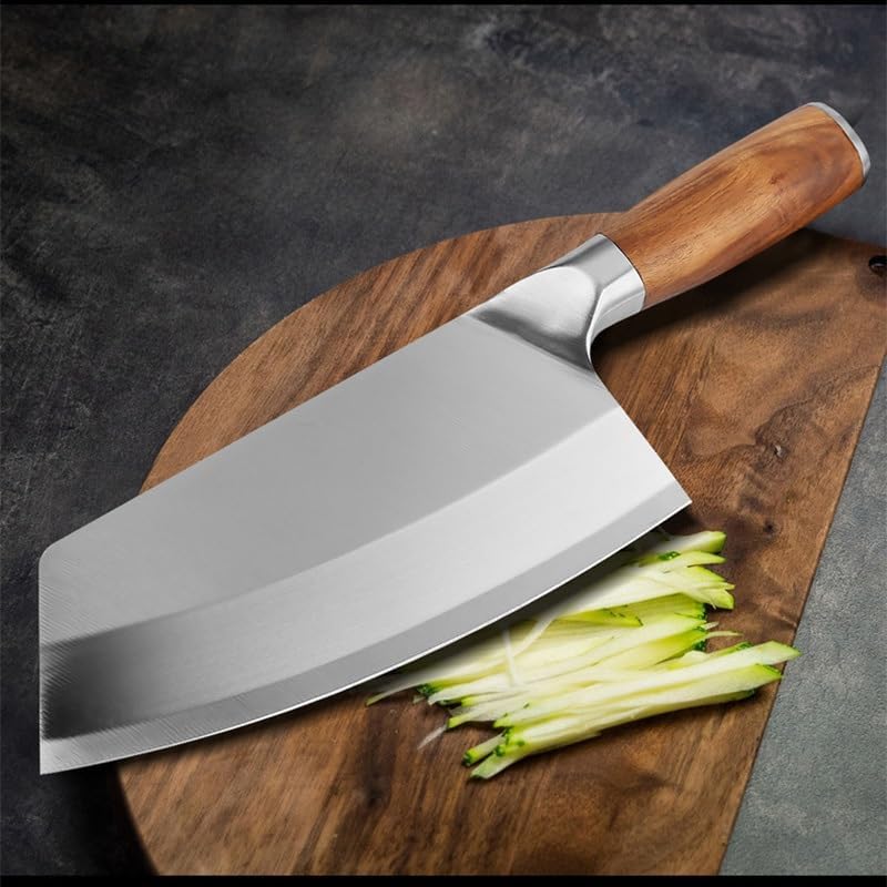 Meat Cleaver,Cleaver Knife 8 Inch Kitchen Knife Sharp Stainless Steel Bone Knife Meat Chopping Cleaver Vegetable Chinese Chef Composite Steel Slicing Knife, LAMAJIGA5844