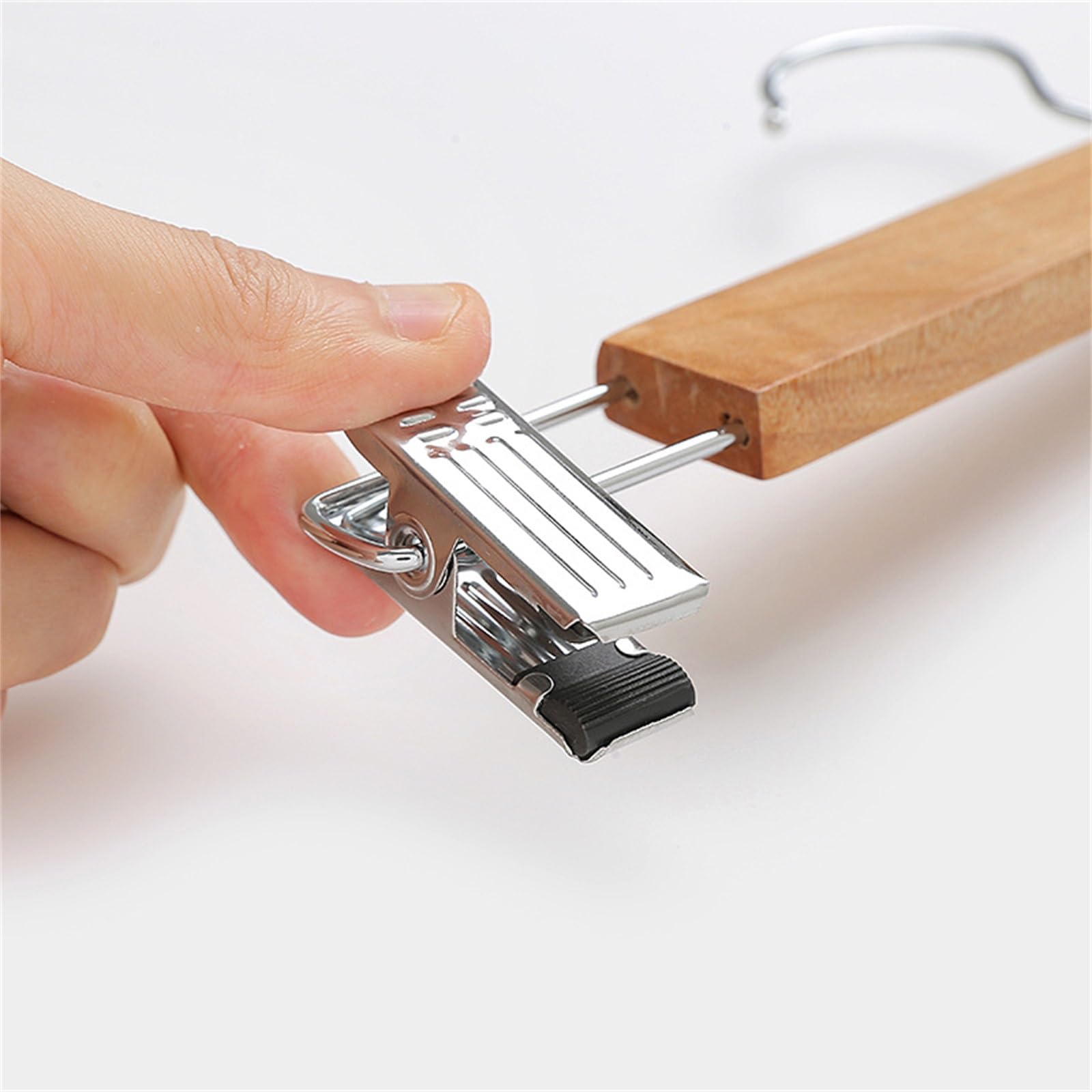 Hosenbügel Hosenhalter aus Massivholz, Hosenclip, Haushalts-Hosenclip, for Aufhängen von Damenröcken, multifunktional, mit Clip, Hosenclip-Kleiderbügel Hosenbügel Platzsparend(30x1.2CM)