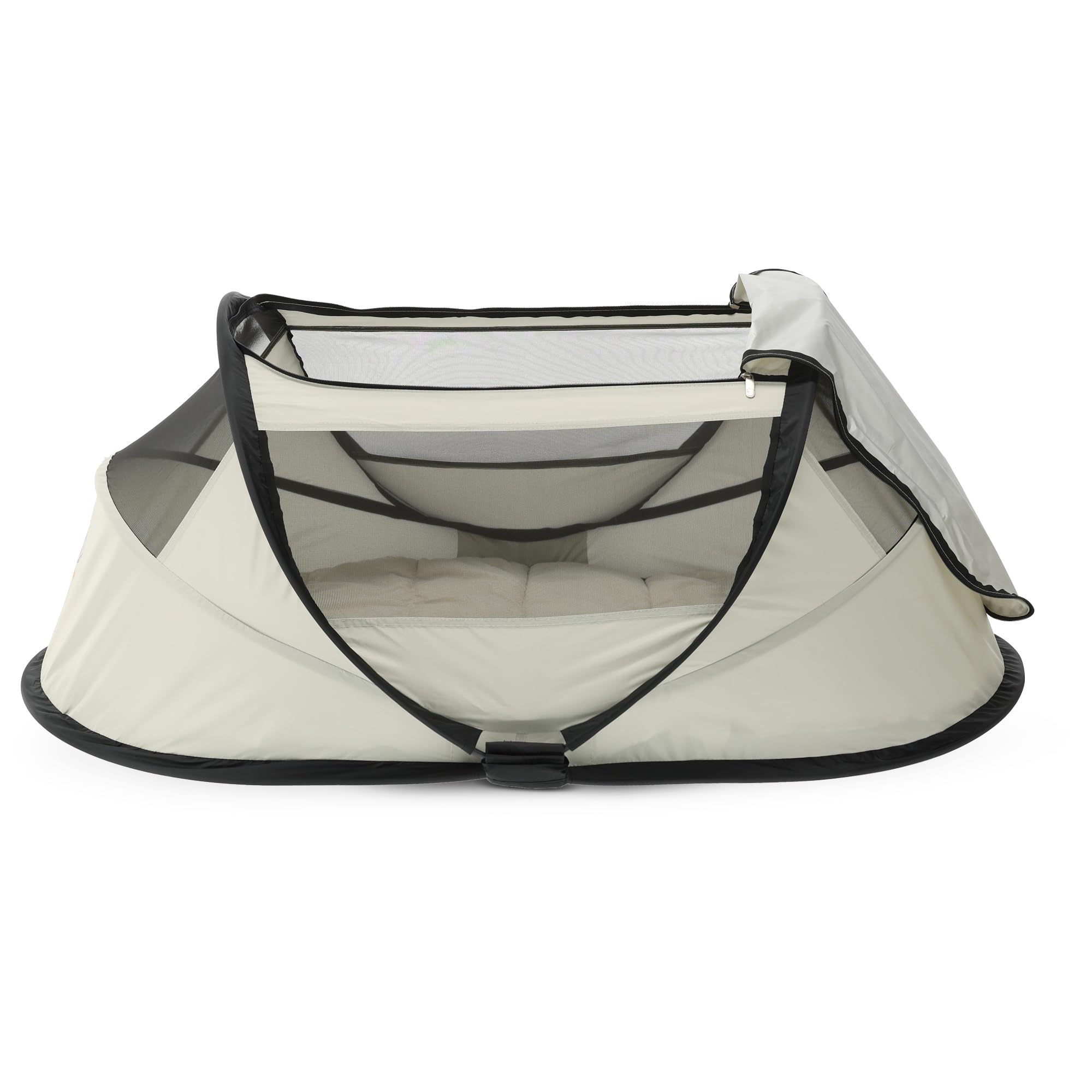 Deryan Lettino da viaggio per bambini a partire dalla nascita fino a 2,5 anni – Tenda pop-up in 2 secondi – con zanzariera e borsa da viaggio – 76 x 46 x 117 cm (avorio)
