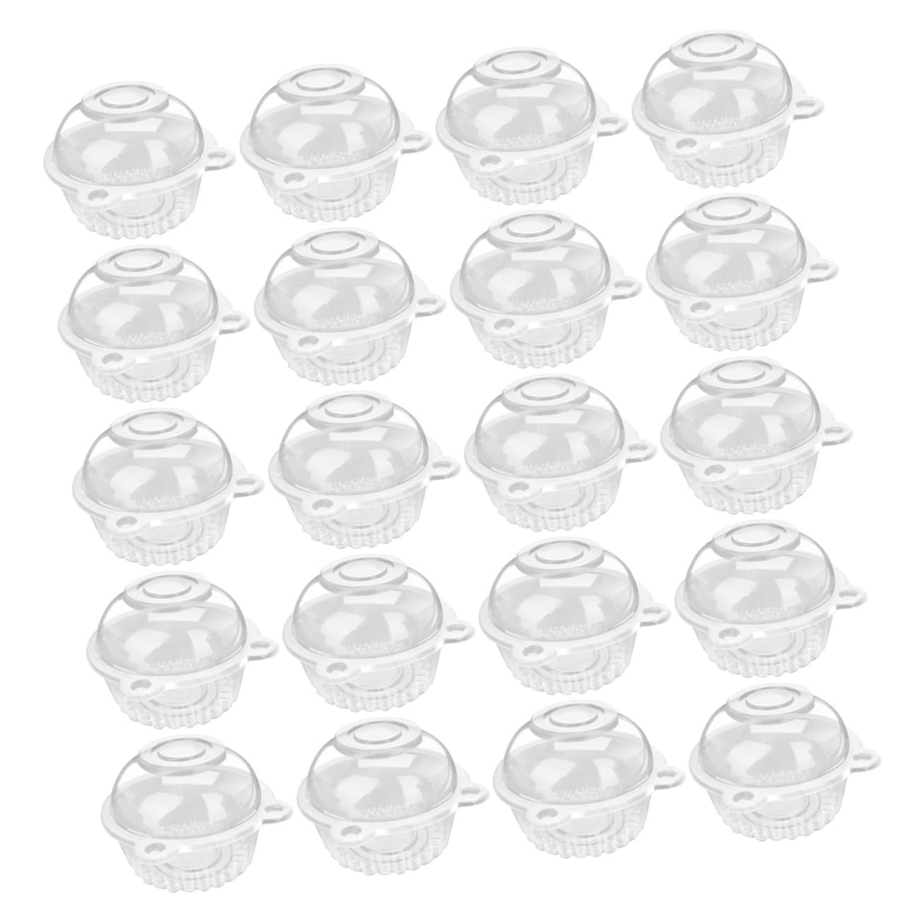 BESTYASH 50Pcs Transparent Cupcake Holders with Lids Individual Dessert Containers for Weddings Showers Parties Festivals for Cupcake Packaging and Storage
