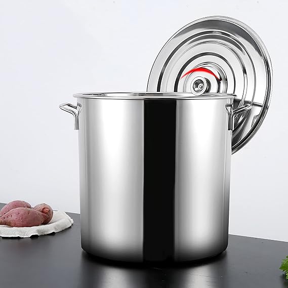 Cooking Pot, Stainless Steel Stockpot,Stockpot Large Stock Pot, Professional Induction-Safe Stainless Steel Stock Pot with Lid for Various Heat Sources
