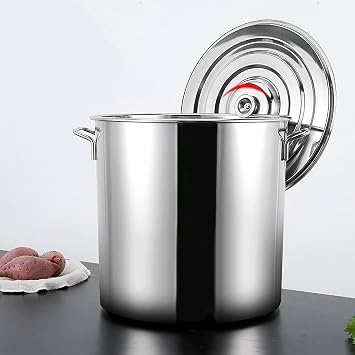 Cooking Pot, Stainless Steel Stockpot,Stockpot Large Stock Pot, Professional Induction-Safe Stainless Steel Stock Pot with Lid for Various Heat Sources