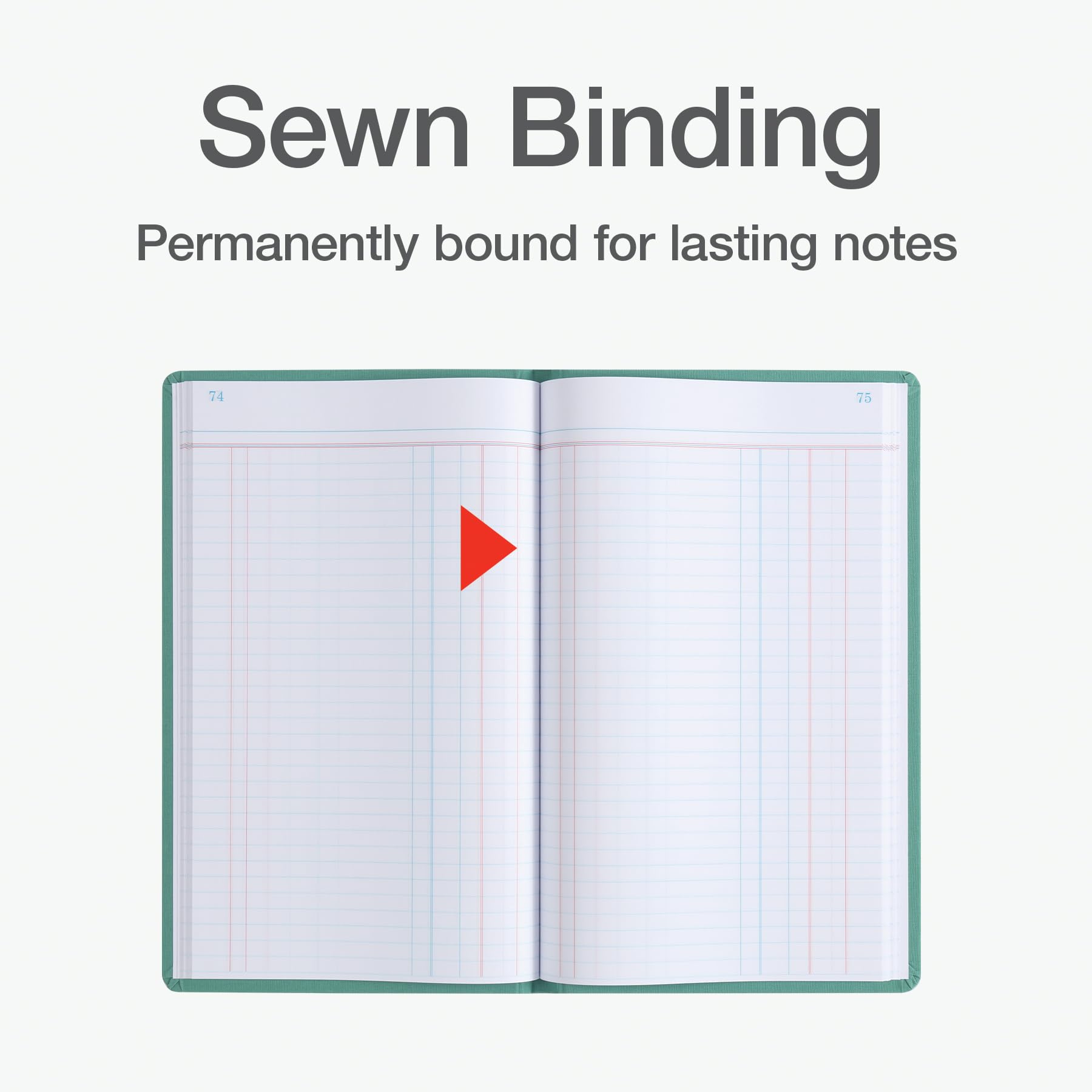 Boorum & Pease 66 Series Account Book, Journal Ruled, Green, 150 Pages, 12-1/8" x 7-5/8" (66-150-J) , Blue