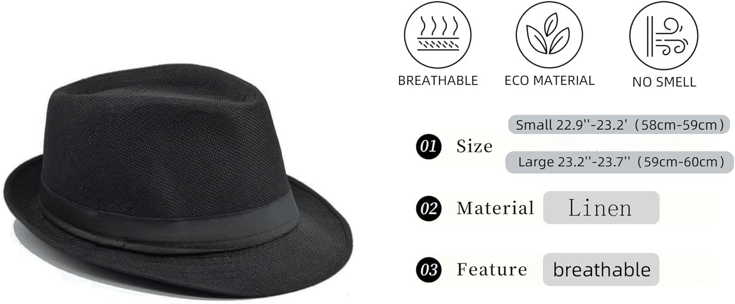 1920s mens Accessories Fedora Gangster Hat Costume Accessory Y-Back Suspenders & Pre Tied Bow Tie,Men's Roaring 20s Set Manhattan Hat - Image 4