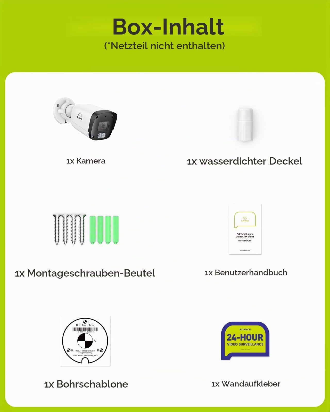 SANNCE PoE 4K Überwachungskamera Aussen – Farbige Nachtsicht 20m | 8MP PoE Kamera Outdoor mit Intelligenter Personen-/Fahrzeugerkennung, Audioaufnahme, IP67 Wasserdicht