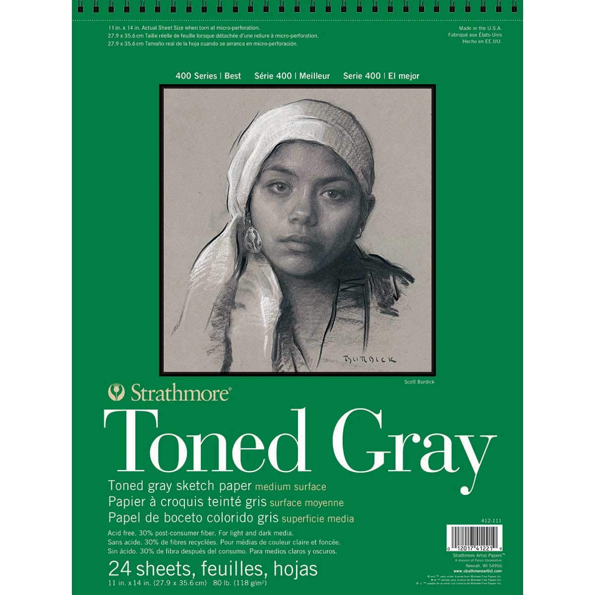 Strathmore 400 Series Toned Gray Wire Bound Paper Pad | Acid Free Paper for Longevity | Created Specially for The Comic, Cartoon & Graphic Novel Industry | 118 GSM, 24 Sheets, 27.9 x 35.6 cm-image-6