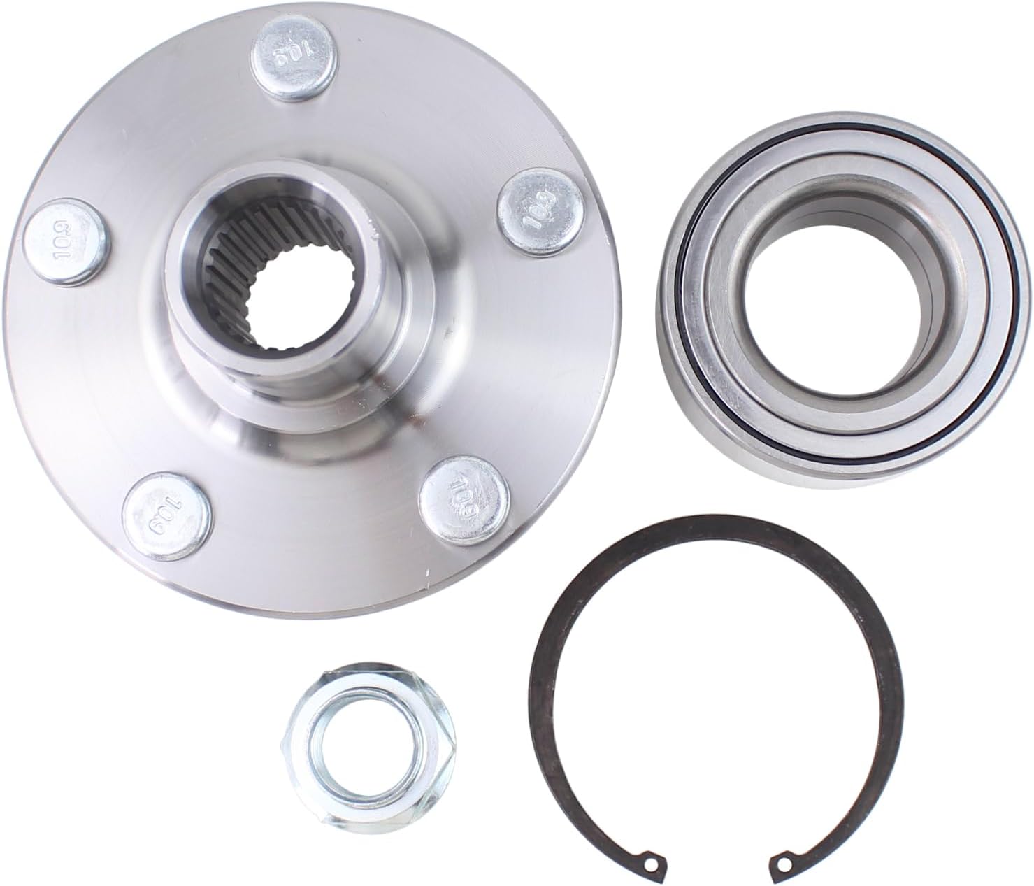 Front Driver and Passenger Side Wheel Bearing Hub for Toyota Celica 2000-2005, Corolla 2003-2019, Matrix FWD 2003-2014, Pontiac Vibe FWD 2003-2008