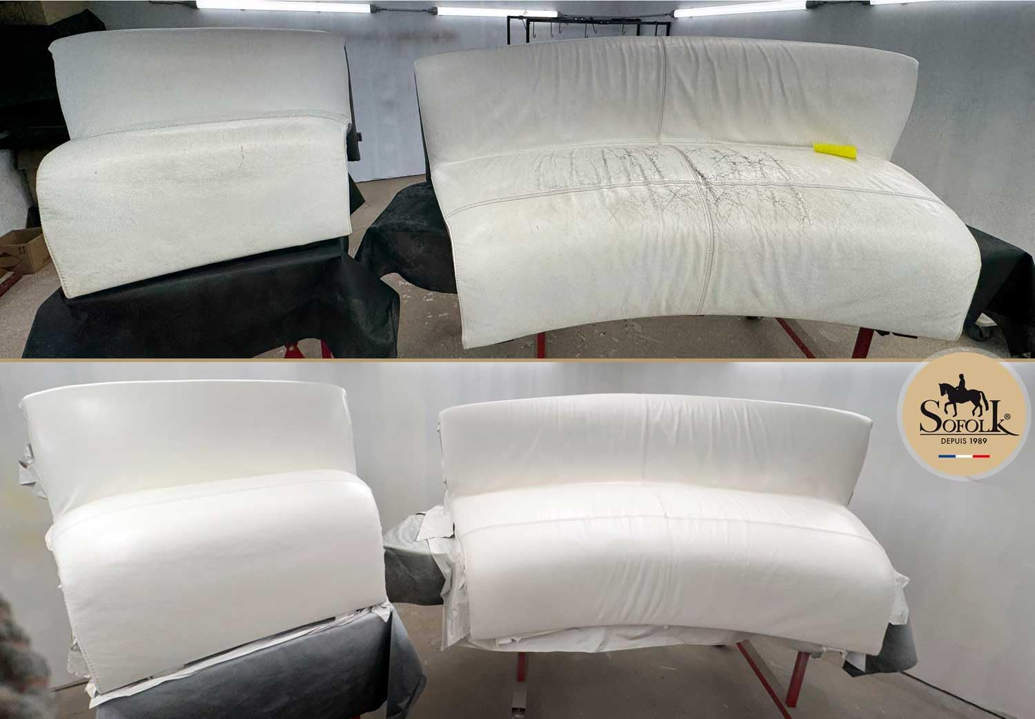 SOFOLK – Kit de renovación de piel para un asiento de coche – Reparación de grietas y desgaste, recoloración del asiento de coche, todos los tonos, protección y cuidado nutritivo (01-Negro)