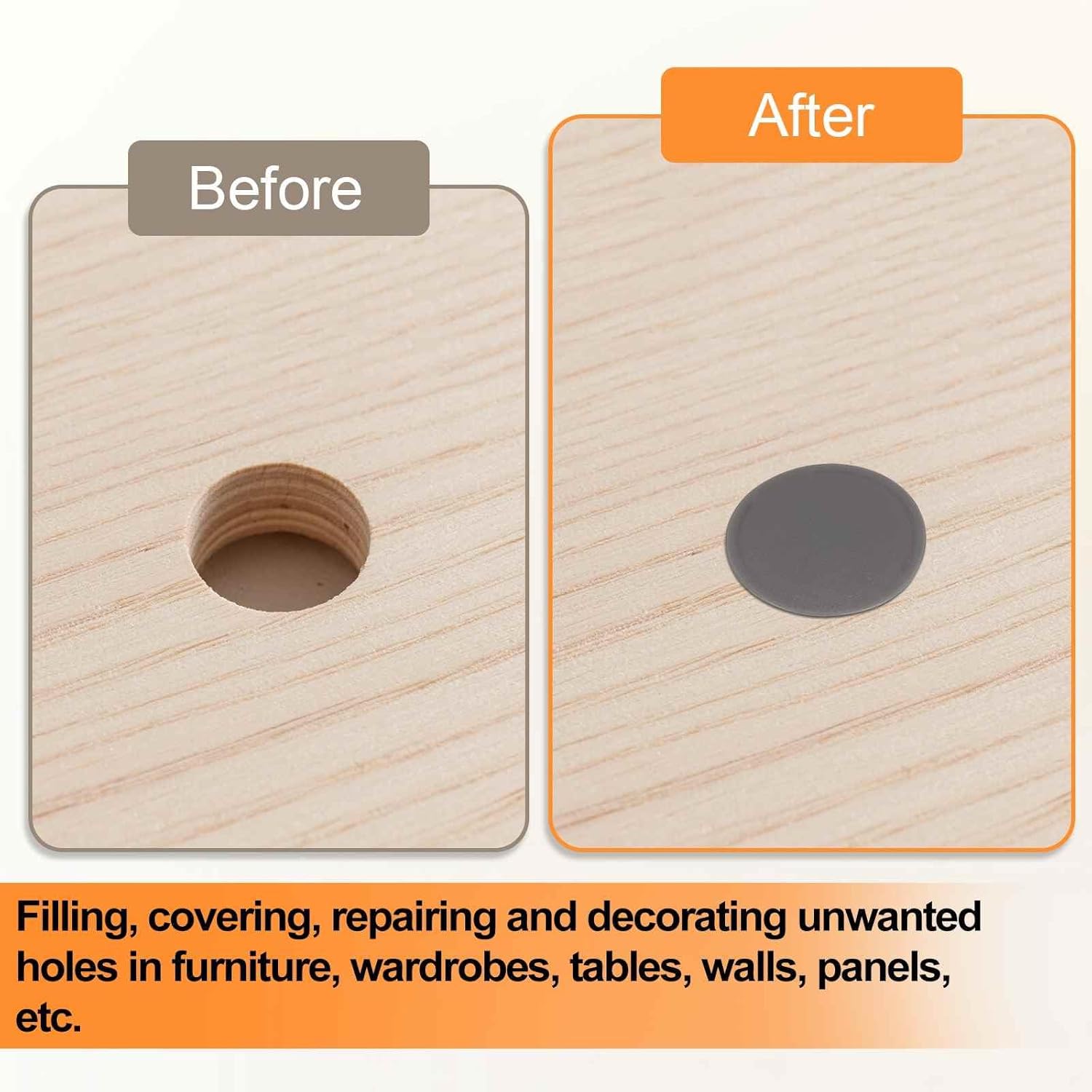 HARFINGTON Black Hole Plugs 100pcs 1/2" Plastic Plugs for Round Holes Flush Type for Furniture Cabinets Machines Hardware Fencing Post Pipe