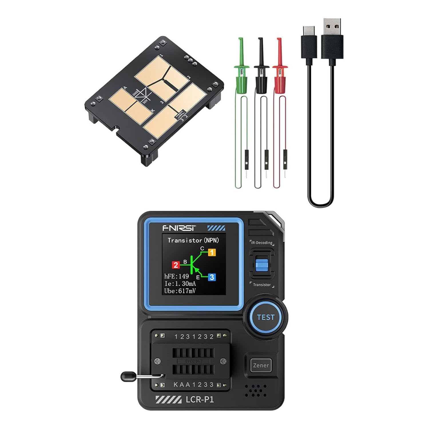 Transistor Tester Kit Transistors Measure Sturdy Multipurpose Color Display