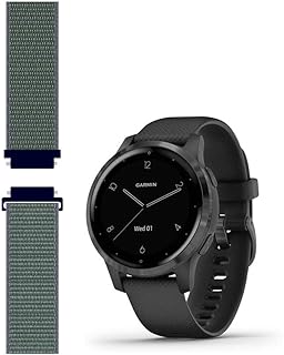 Sport Mesh Strap Compatible with Garmin vivoactive 4S/Venu 2S Smartwatch Replacement Woven Nylon Wristband Quick Release 18mm - (23#) Large