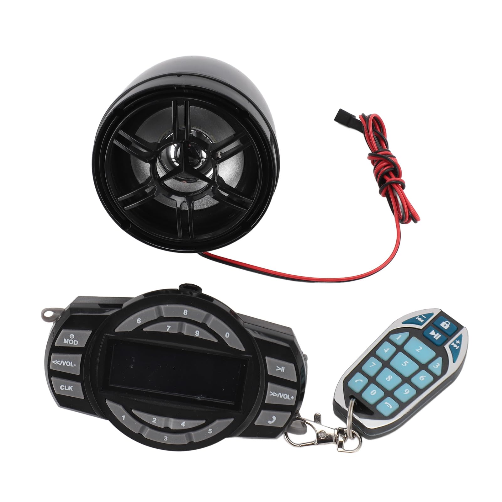 de Altavoces Bluetooth Impermeable para Motocicleta Antirrobo con Control Remoto para Montar Al Aire Libre 3 Pulgadas Negro