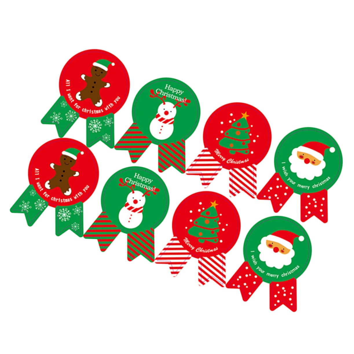 VILLCASE 960 Pezzi adesivi natalizi adesivi per feste di Natale etichetta rotonda di natale busta natalizia etichette decalcomanie ie per sacchetti di biscotti per natale