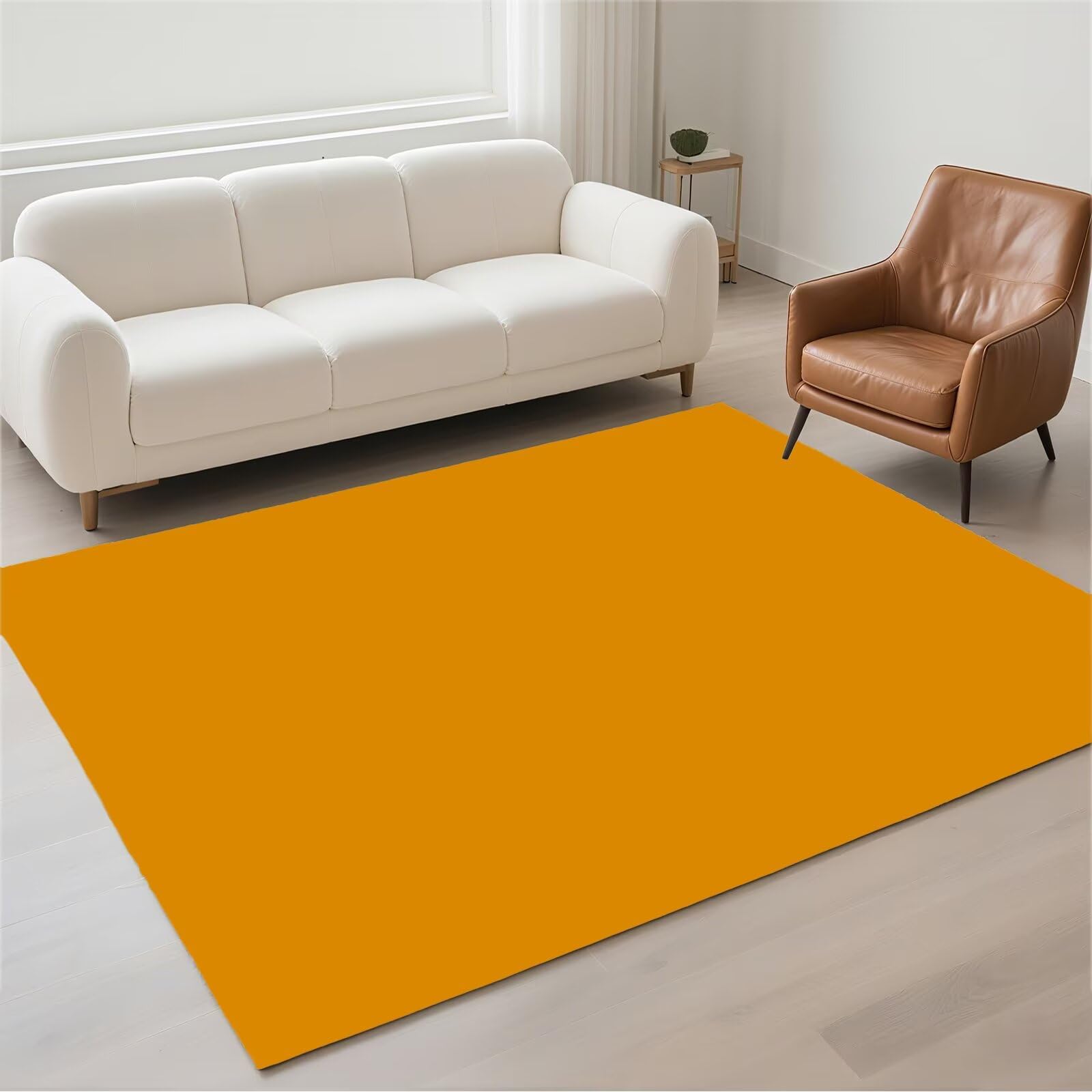 Petit carpet de salon jaune 60x90 lavable pour entrée et bureau