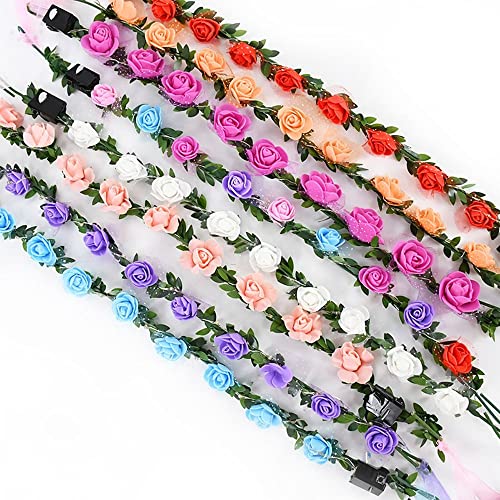 Vintage Led Flower Crown, Glow Flower Wreath Headbands Luminous Led Bridal Headpiece Wedding Headdress Hair Hoop Party Favors(White) #TOP6