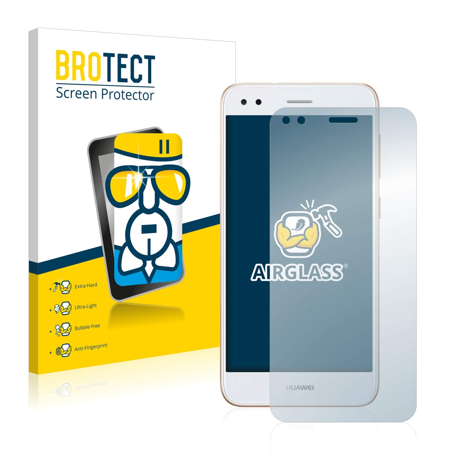 Brotect Pellicola In Vetro Ibrido Per Huawei Y6p – Durezza 9H, Anti Graffio, Trasparente, Più Piccola Del Display Curvo, Made In Germany - 4