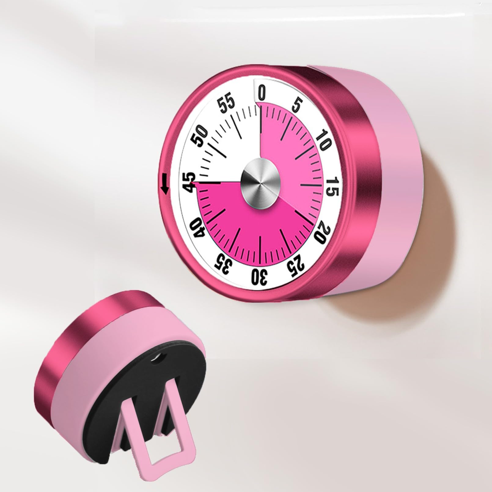 Amoilly Kids Timer, 60 Minutes MechanicalTimer for Kids Study, Teacher, School, Kitchen Timer for Cooking, Oven, Baking Bell,Timer for exercises (Pink)