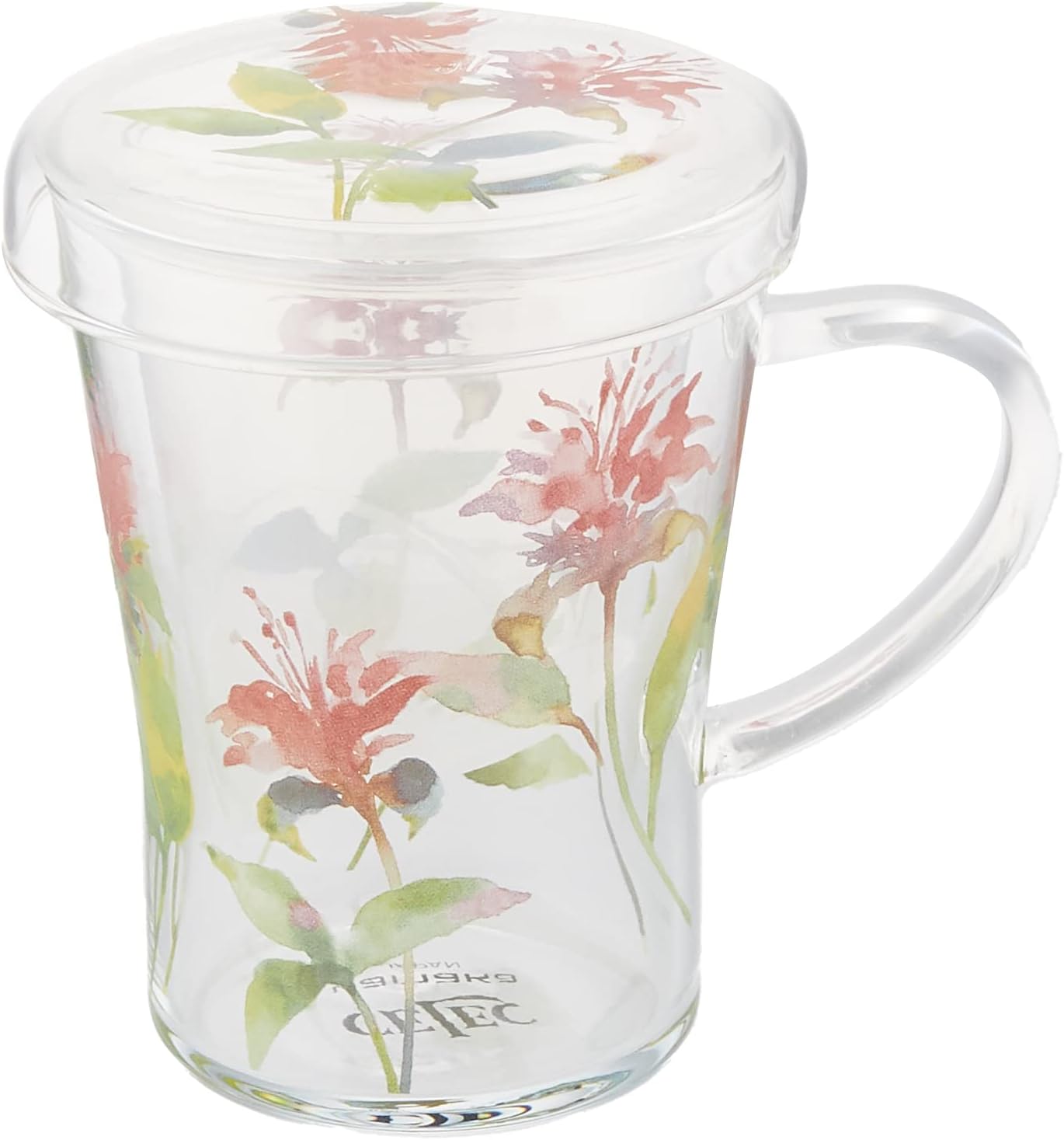 CELEC CY13-GT57 Chamiel Tea Mate Heat Resistant Glass Mug (with Tea Strainer), Rose, Made in Japan, 10.1 fl oz (300 ml)