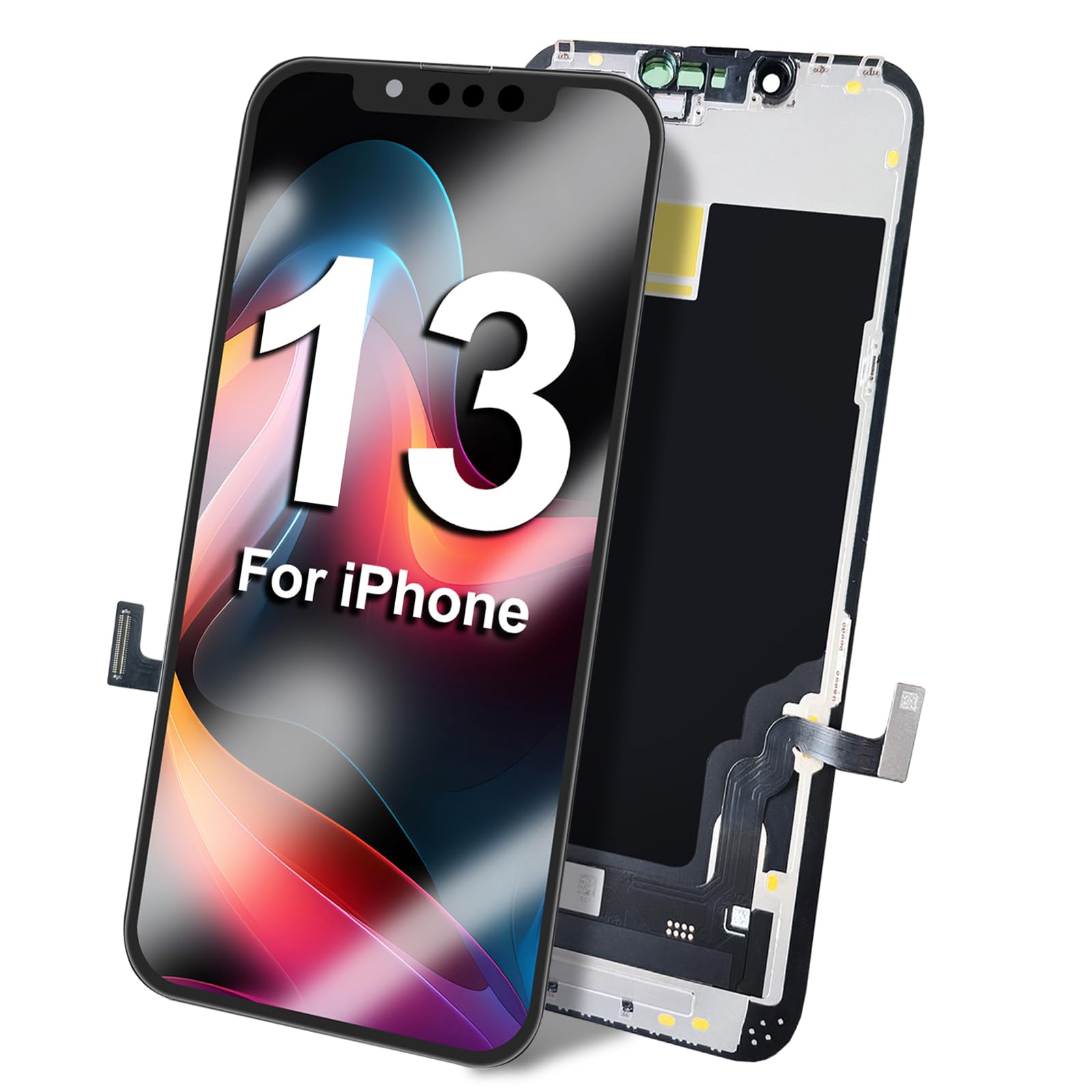 DTD for iPhone 13 Screen Replacement, 6.1'' 𝟑𝐃 𝐓𝐨𝐮𝐜𝐡 𝑭𝑯𝑫 𝐑𝐞𝐭𝐢𝐧𝐚 𝐓𝐫𝐮𝐞𝐓𝐨𝐧𝐞 Incell-COF Screen for iPhone 13 Display Digitizer Assembly A2633, A2482, A2631, A2634, A2635