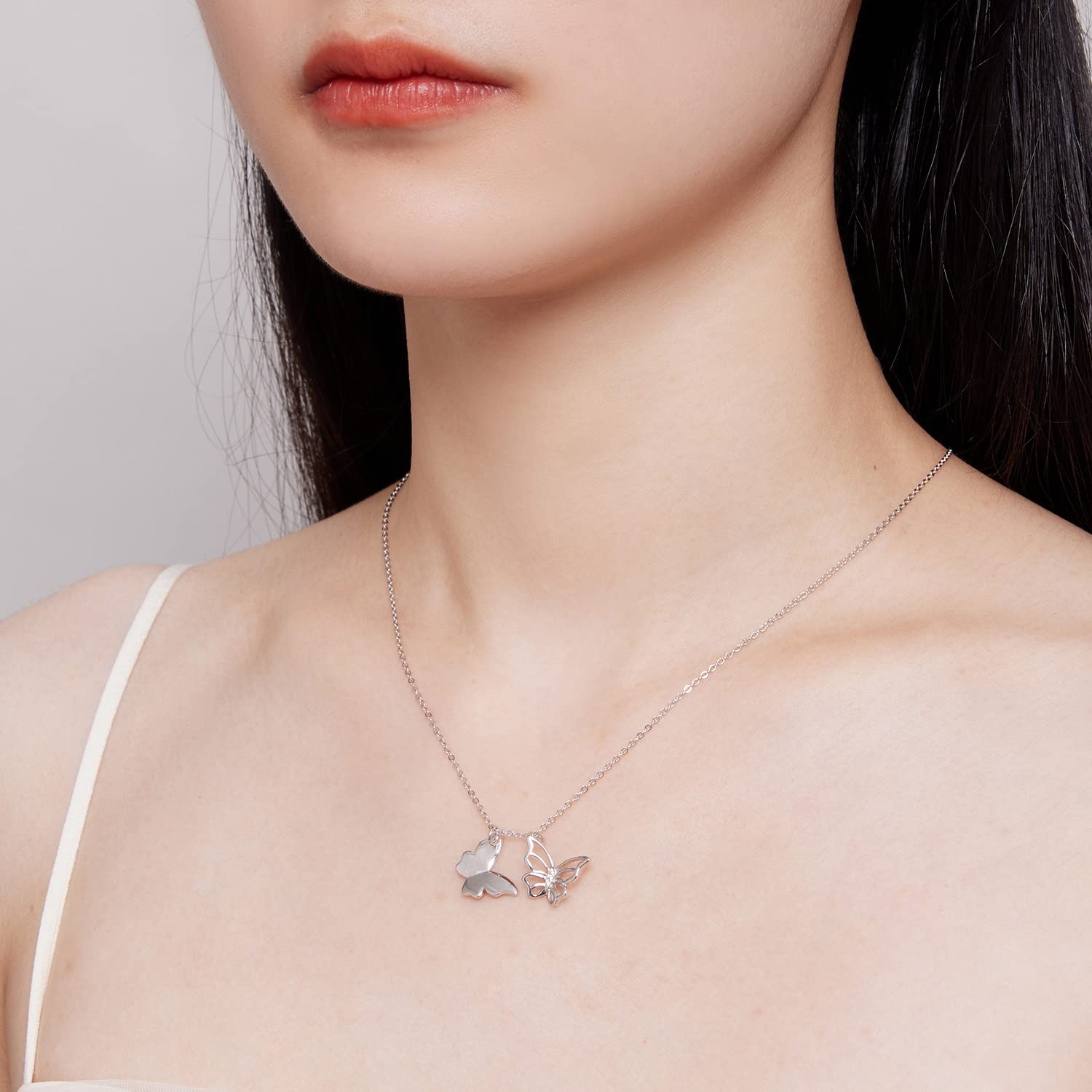 Generic Łzy Motyl Biżuteria damska 925 Sterling Silver Motyle Naszyjnik z kamieniem urodzeniowym Kolczyki Pierścionki