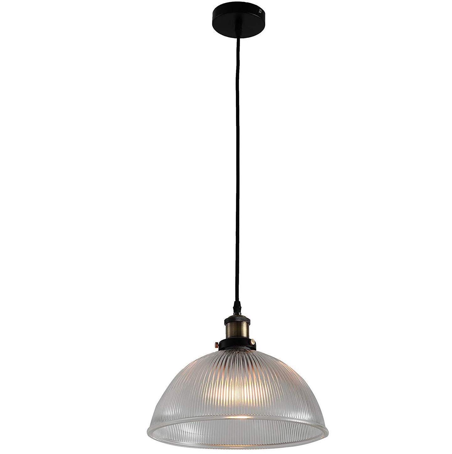 Lustre rétro créatif grande suspension en verre dôme pour salon sombre