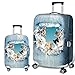 EgBert Denim 3D Mignon Chat Chien Élastique Bagages Housse Trolley Étui Housse Durable Valise Protecteur pour 18-32 Pouces Cas Chaud Voyage Accessoires - 6 - L