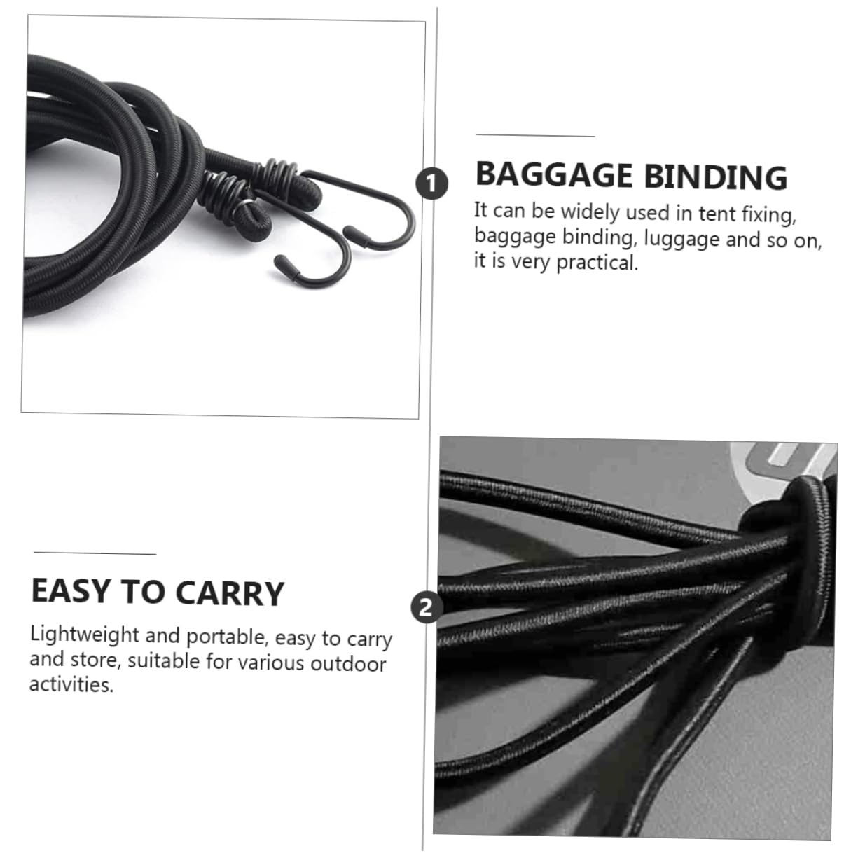 NUOBESTY 4pezzi Cinghia Elastica Fissa Per Motocicletta Cinghia Elastica Per Bicicletta Fissa Per Bagaglio Realizzato Materiali Di Robusto e Durevole Per Uso Prolungato