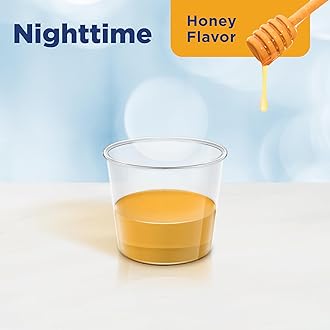 Amazon Basic Care Nighttime Honey Flavor Severe Cold and Flu Relief, Liquid Medicine, 12 fl oz (Pack of 1)