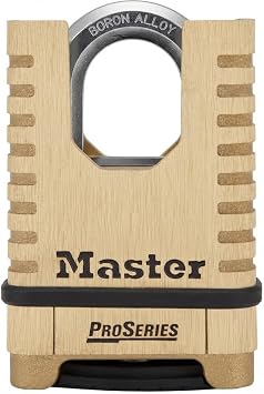 Master Lock ProSeries 4-Digit Combination Padlock, Brass Lock 1177D