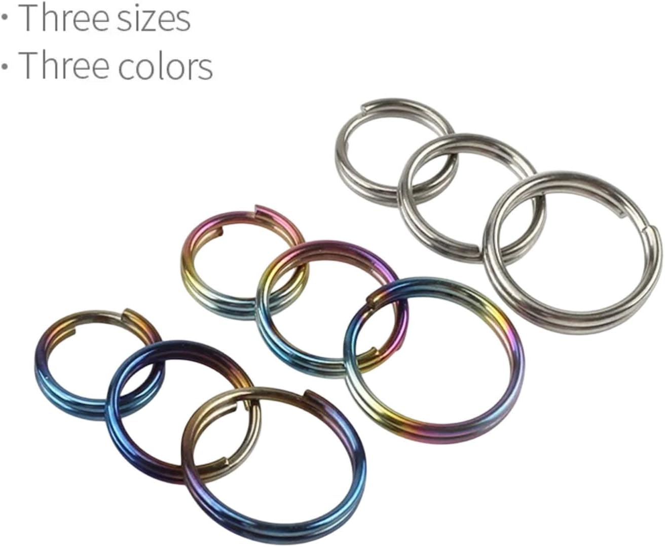 10Pcs Titanium Alloy Split Key Rings, Mini Keyrings Keychain, Bluing 10mm image 3