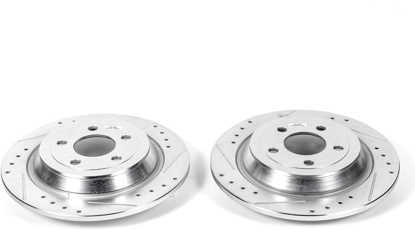 Power Stop AR85164XPR Rear Evolution Drilled & Slotted Rotor Pair For Ford F-150 2015-2017 [Model Specific]