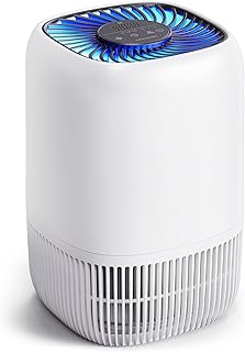Air Purifiers for Home with H13 Quiet HEPA Filter Up to 1076 Ft² for Pet Hair, Odors, Pollen, Smoke, Compact Air Cleaner with 3 Speeds, Timer, Aroma Quiet 360°Intake Filter, White