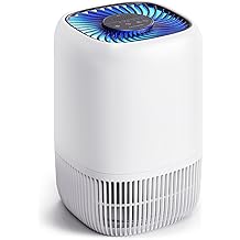 Air Purifiers for Home with H13 Quiet HEPA Filter Up to 1076 Ft&sup2; for Pet Hair, Odors, Pollen, Smoke, Compact Air Cleaner with 3 Speeds, Timer, Aroma Quiet 360&deg;Intake Filter, White