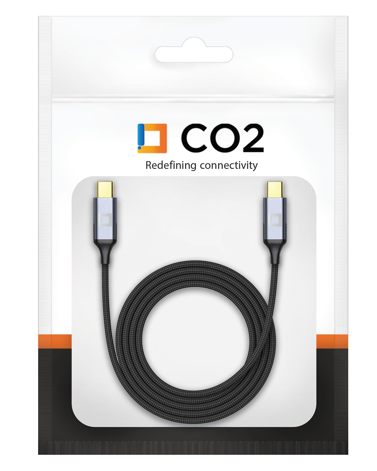 CO2 Kabel USB-C Thunderbolt 3.0, Ultra szybka transmisja danych 20 Gb/s, Obsługuje 4K/60 Hz, Szybkie Ładowanie 100W (5A), Aluminium Space Grey, Kompatybilny z iPhone, MacBook, iPad Pro, USB typ C (2m)