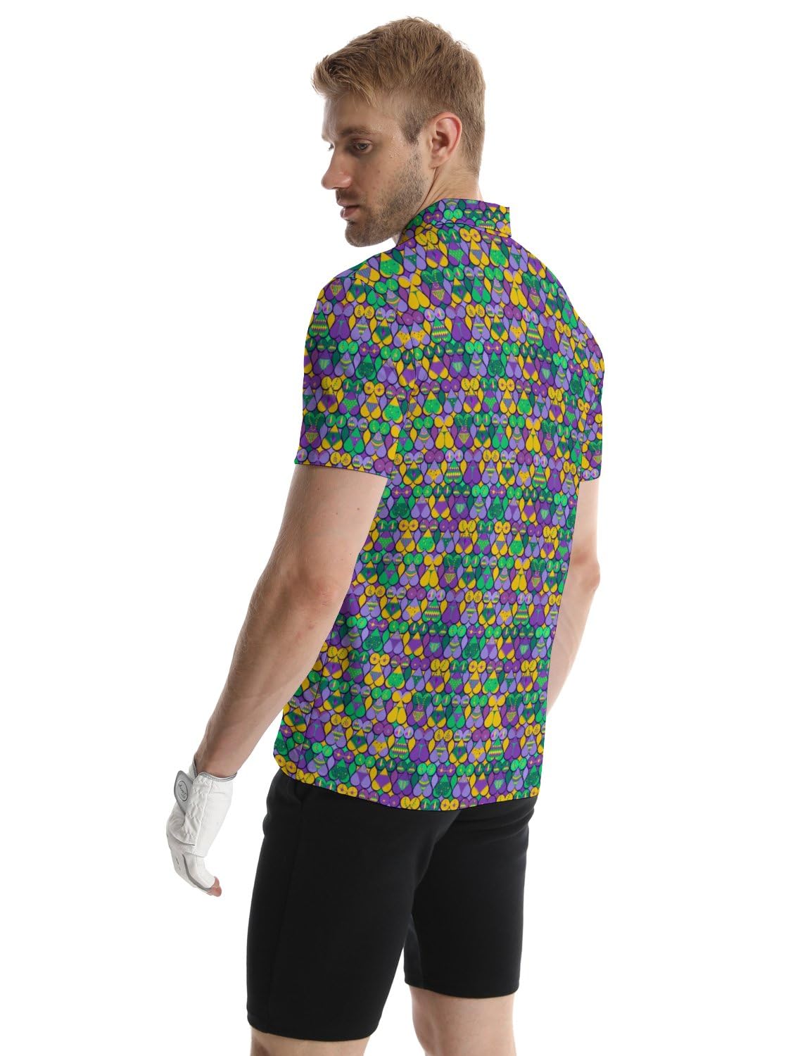 HUURAY Divertidos polos de golf para hombre, camisas de manga corta con estampado divertido, camisas polo de secado rápido, camisa hawaiana, trajes de golf de alto rendimiento