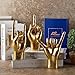 MicDecor Gold Ornament ASL Hand Sign, Middle Finger Statue Funky You Hand Gesture Sculpture Thanksgiving Day Christmas Decoration polyresin 7.8 Inch Figurine (JS0368)