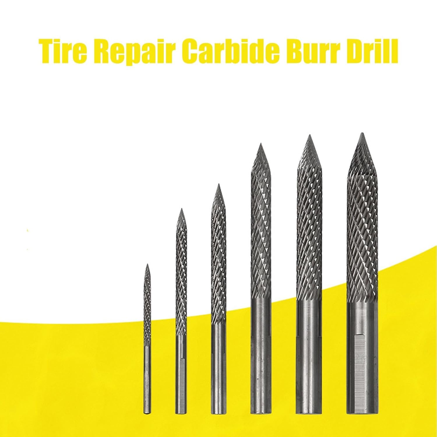 SEIWIEI Tire Bit Tungsten Steel Tire Repair Carbide Burr Drill Pneumatic Drill Bit Patch Plug Tire Repair Tool Automobile Tire Accessories Easy to Use for Cars Tire Repair(8 mm)
