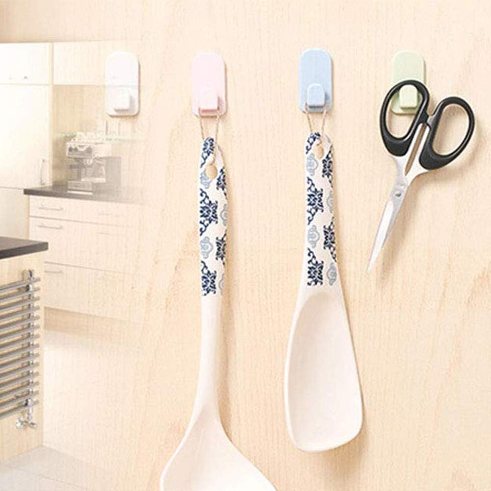 Remote Control Hook 4 Set Remotes Wall Self Adhesive Hook Holder for Hanging TV Remote, Fan Remote (White)